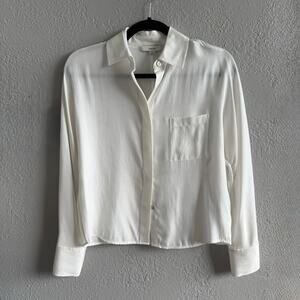Vince Silk Blend Button Up Blouse - size xxs